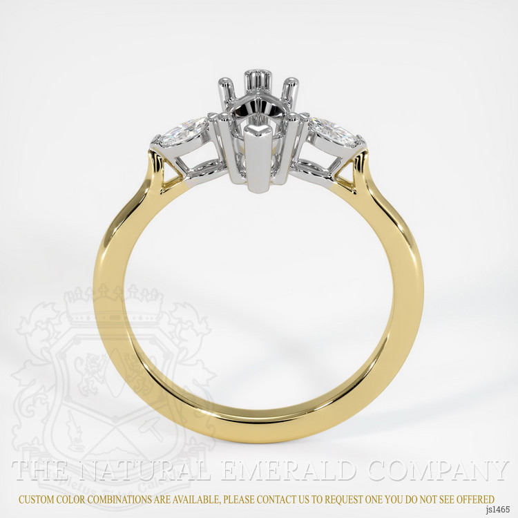 18K White & Yellow Three Stone Ring Setting