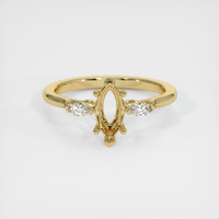 10K Yellow Gold Three Stone Ring Setting Image