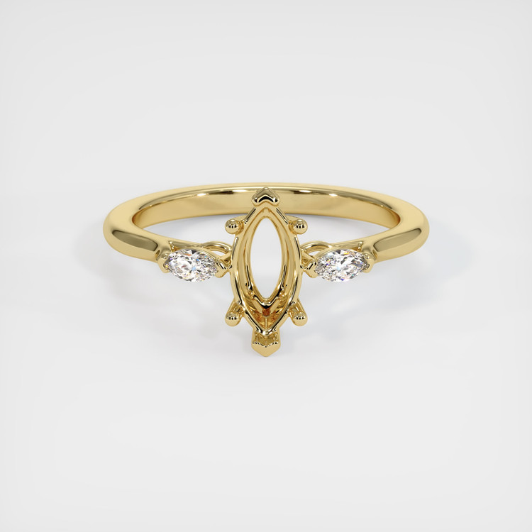14K Yellow Gold Three Stone Ring Setting