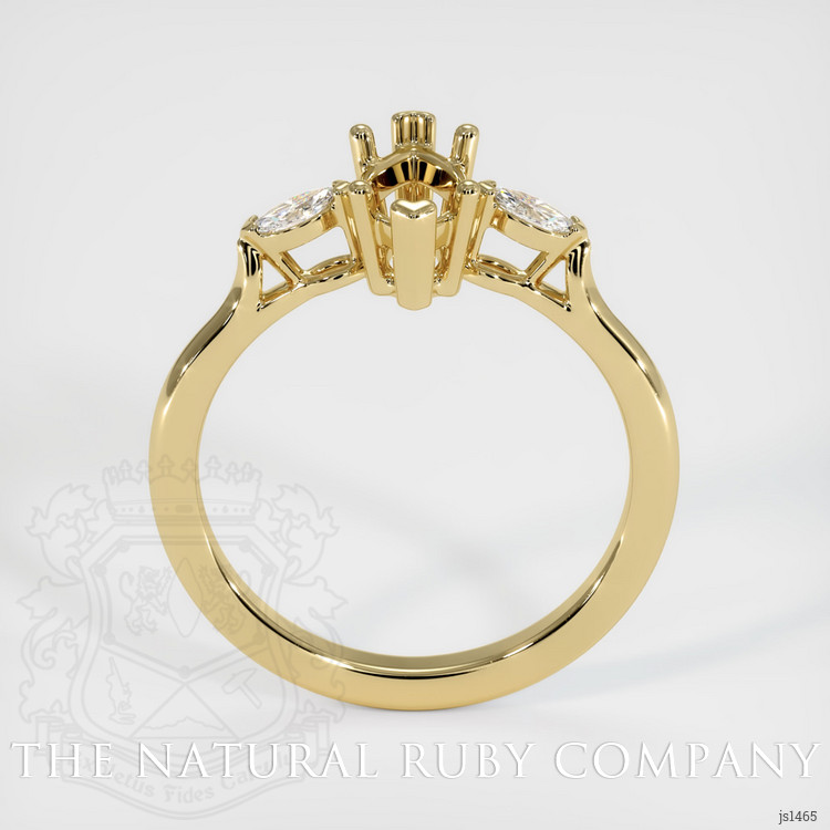 14K Yellow Gold Three Stone Ring Setting