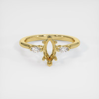 18K Yellow Gold Three Stone Ring Setting Image