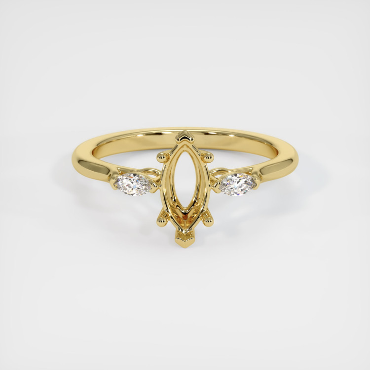 18K Yellow Gold Three Stone Ring Setting