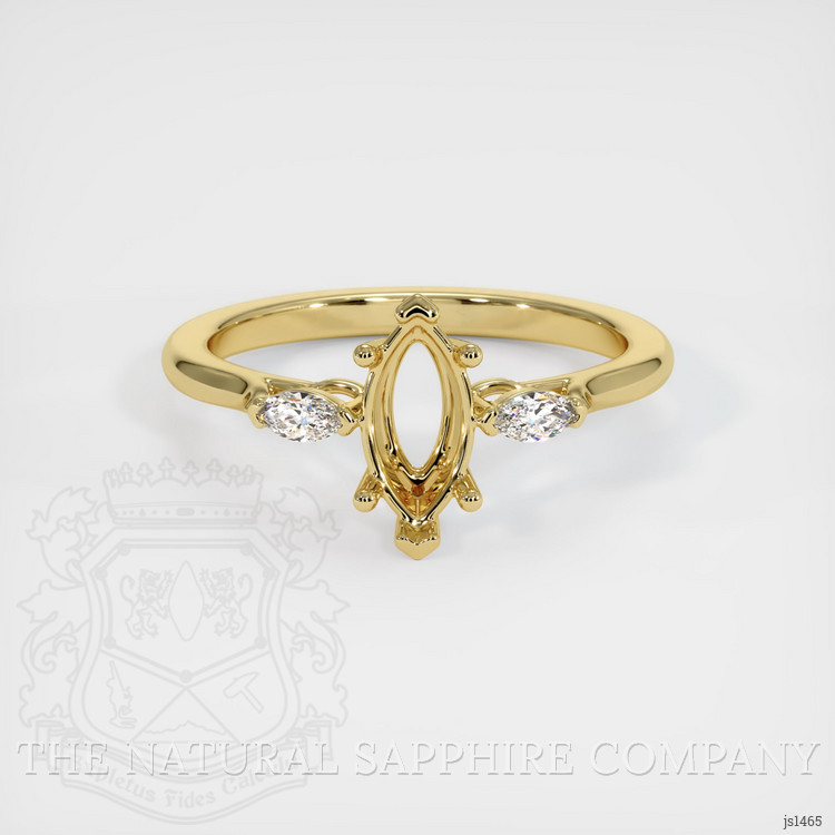 18K Yellow Gold Three Stone Ring Setting