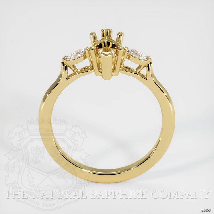 18K Yellow Gold Three Stone Ring Setting