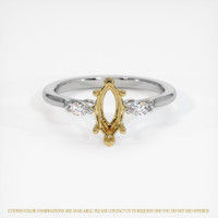 14K Yellow & White Three Stone Ring Setting Image