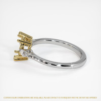 14K Yellow & White Three Stone Ring Setting Image