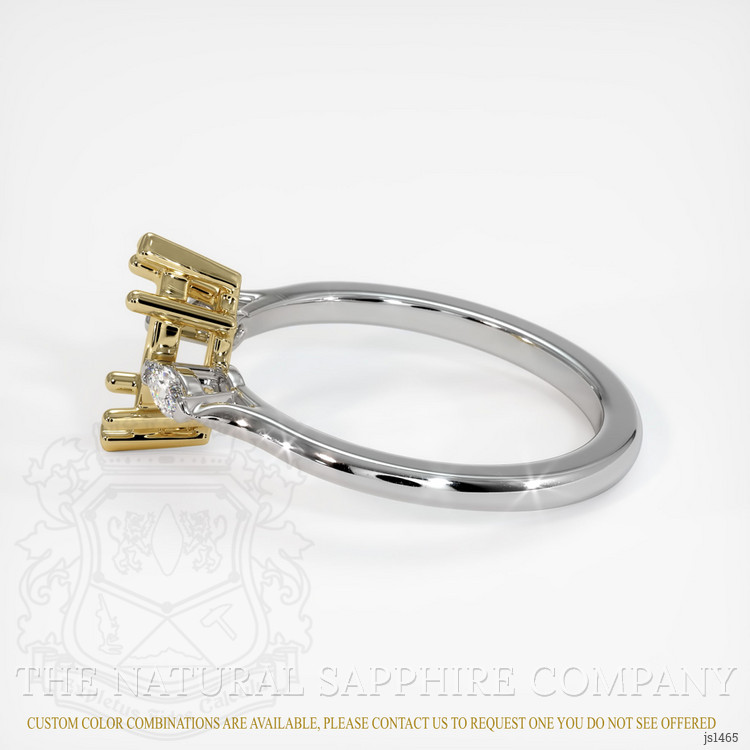 14K Yellow & White Three Stone Ring Setting