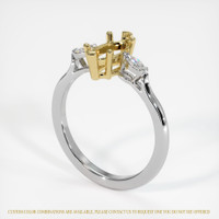18K Yellow & White Three Stone Ring Setting Image