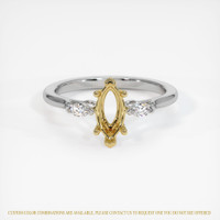 18K Yellow & White Three Stone Ring Setting Image