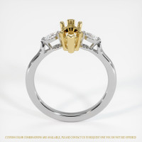 18K Yellow & White Three Stone Ring Setting Image