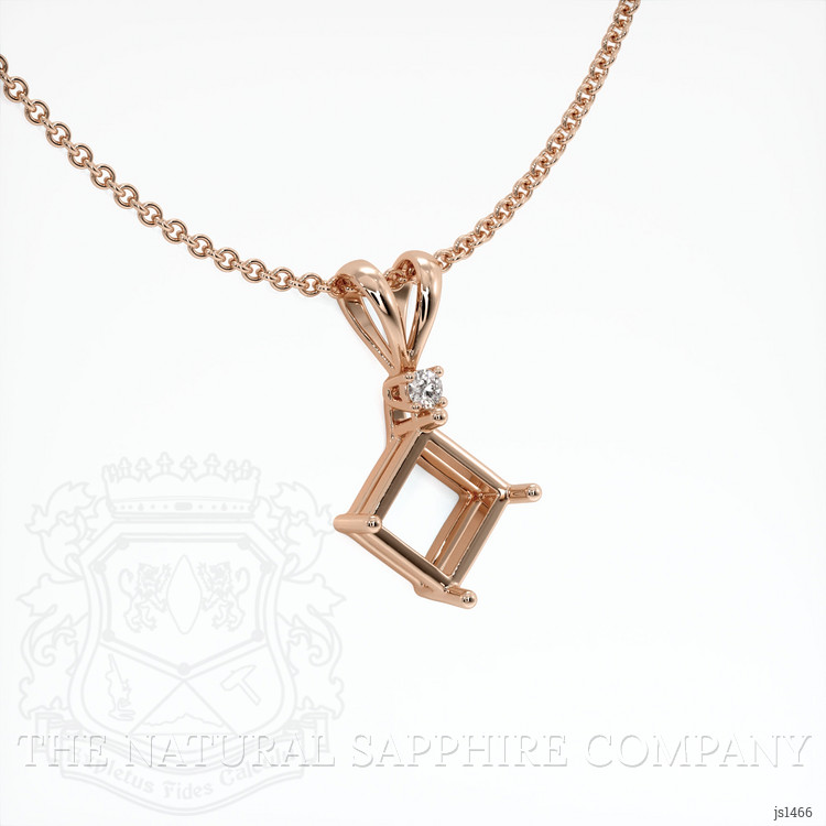 14K Rose Gold Accent Stones Pendant Setting