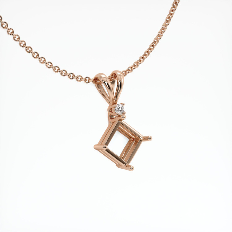14K Rose Gold Accent Stones Pendant Setting