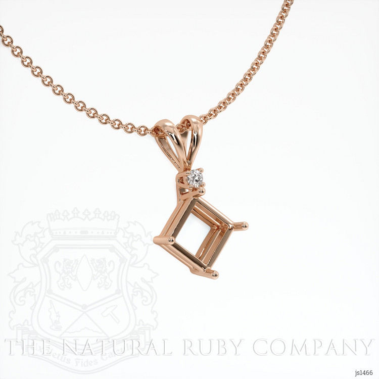 14K Rose Gold Accent Stones Pendant Setting