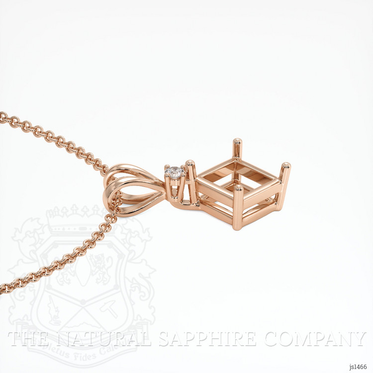 14K Rose Gold Accent Stones Pendant Setting