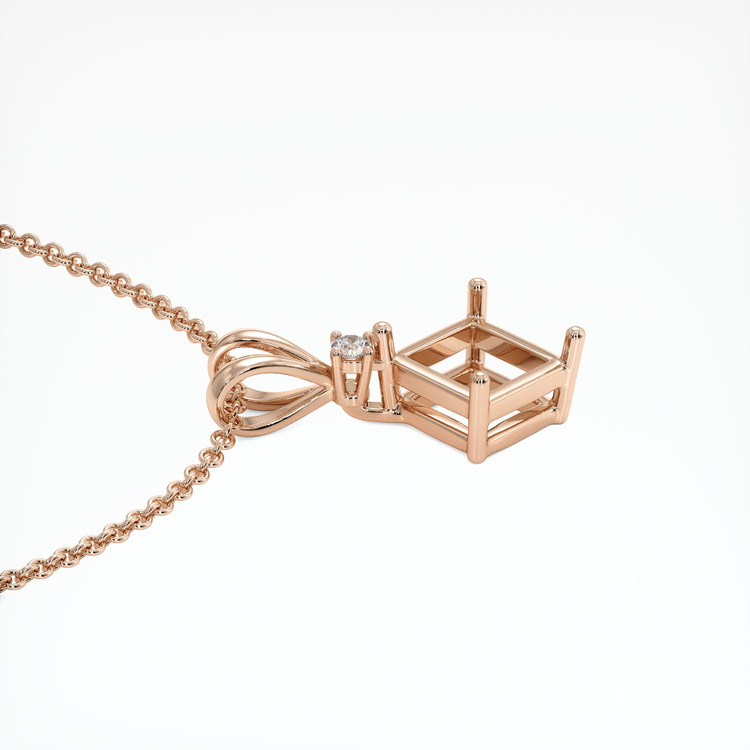 14K Rose Gold Accent Stones Pendant Setting