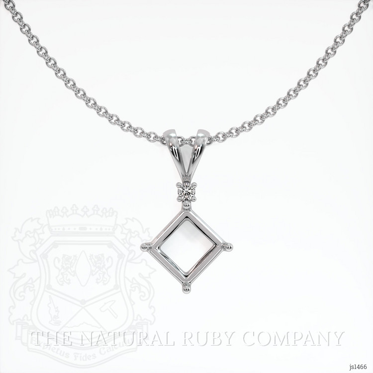 10K White Gold Accent Stones Pendant Setting