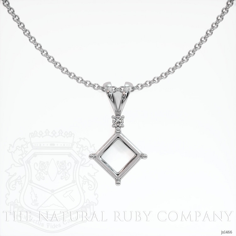 14K White Gold Accent Stones Pendant Setting