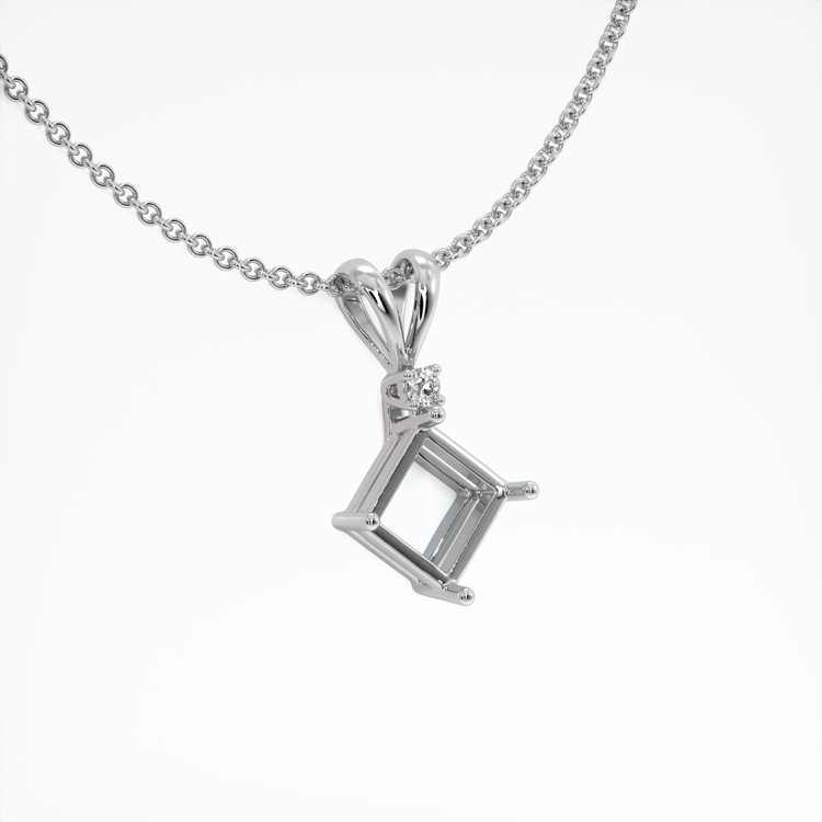 14K White Gold Accent Stones Pendant Setting