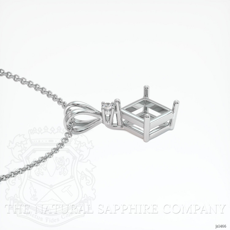 14K White Gold Accent Stones Pendant Setting