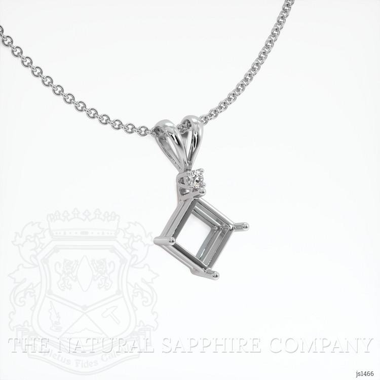 18K White Gold Accent Stones Pendant Setting