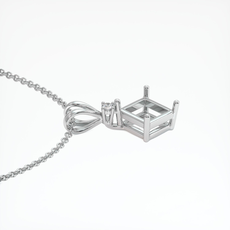 18K White Gold Accent Stones Pendant Setting