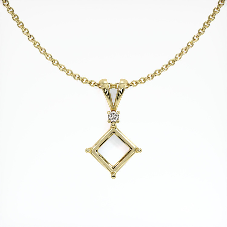 14K Yellow Gold Accent Stones Pendant Setting