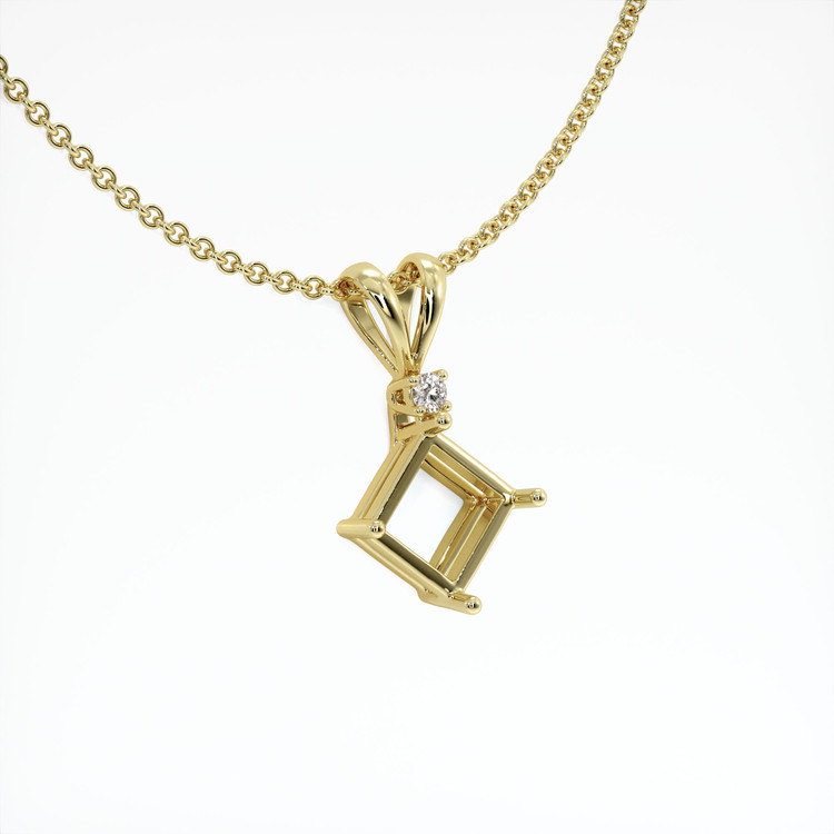 14K Yellow Gold Accent Stones Pendant Setting