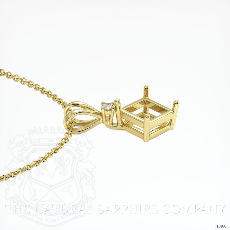 14K Yellow Gold Accent Stones Pendant Setting