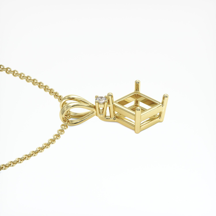14K Yellow Gold Accent Stones Pendant Setting