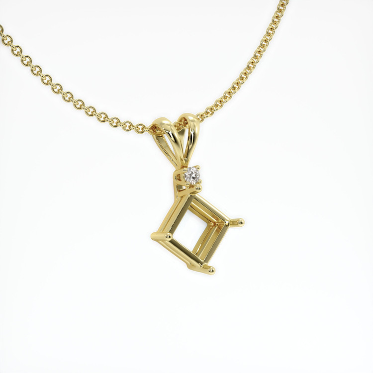 18K Yellow Gold Accent Stones Pendant Setting