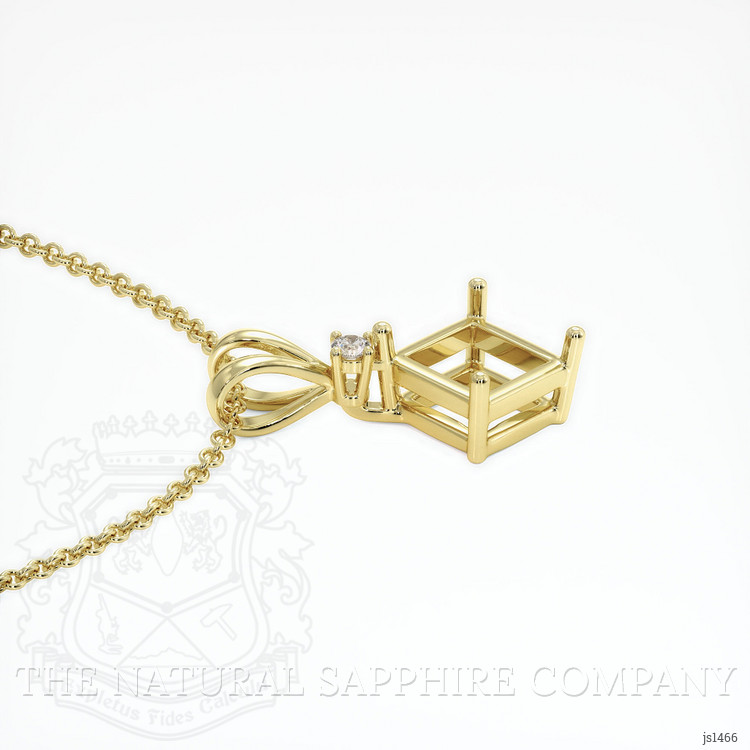 18K Yellow Gold Accent Stones Pendant Setting