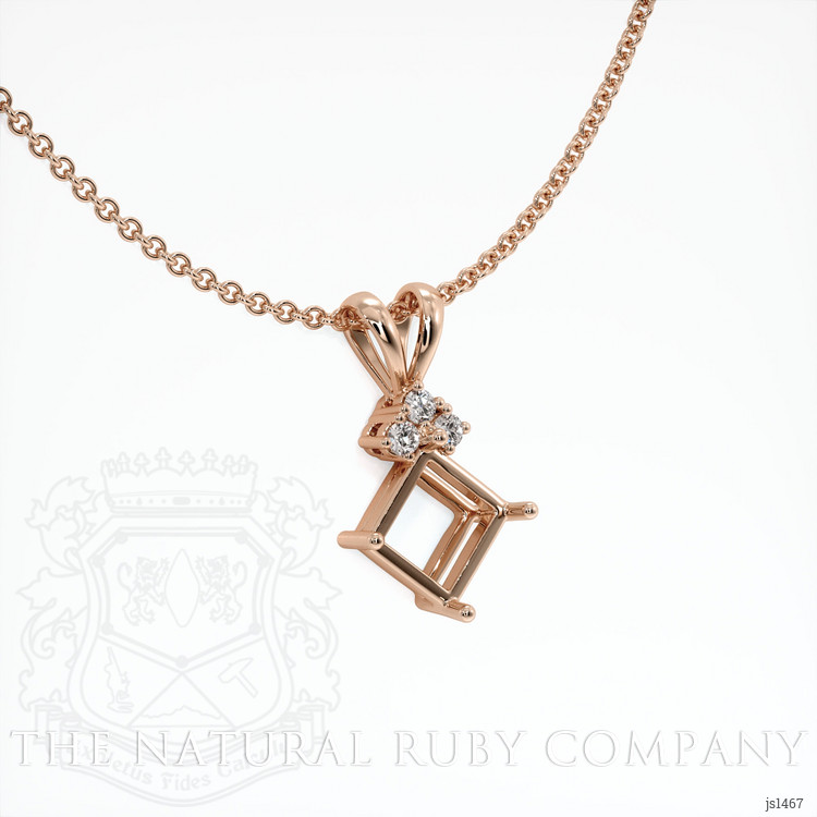 14K Rose Gold Accent Stones Pendant Setting
