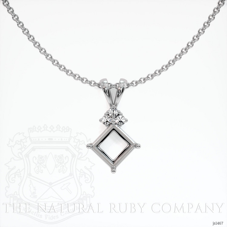 14K White Gold Accent Stones Pendant Setting