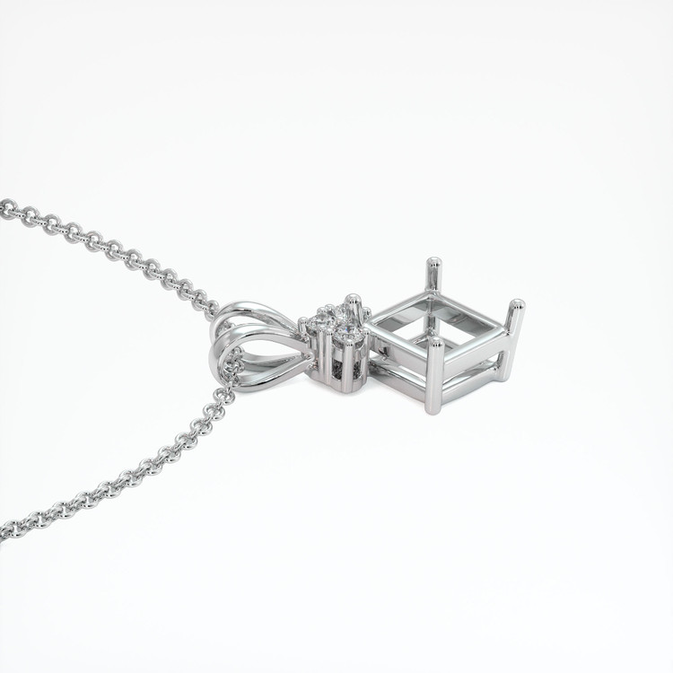 14K White Gold Accent Stones Pendant Setting