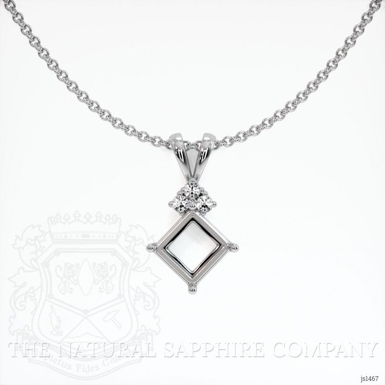 18K White Gold Accent Stones Pendant Setting