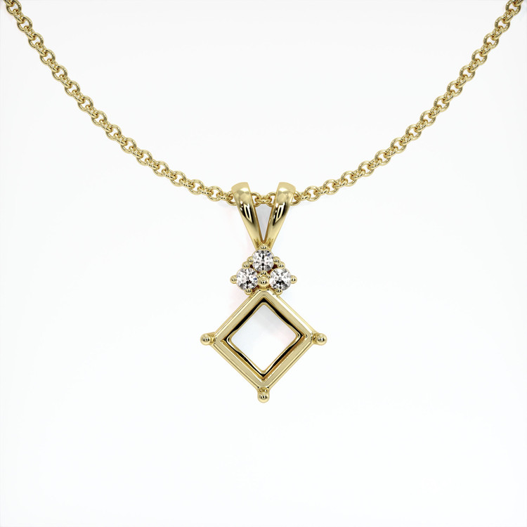 14K Yellow Gold Accent Stones Pendant Setting