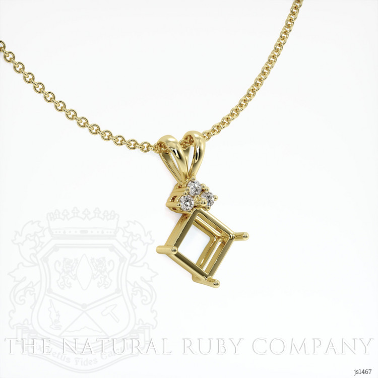 14K Yellow Gold Accent Stones Pendant Setting