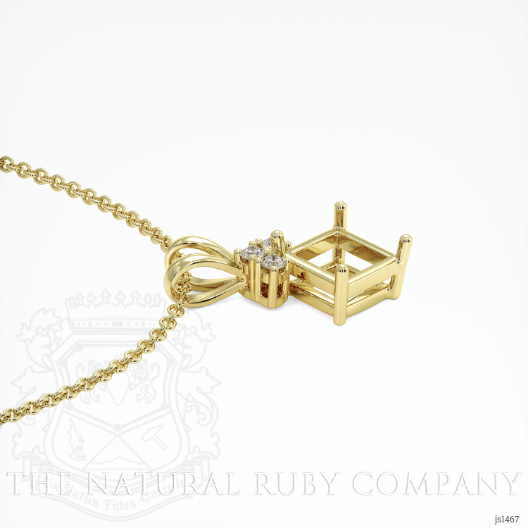 14K Yellow Gold Accent Stones Pendant Setting