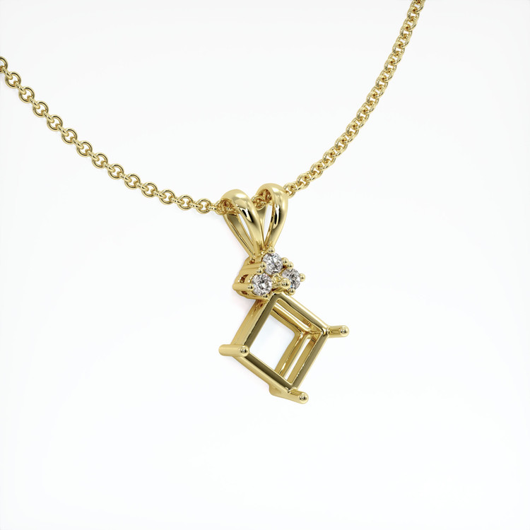 18K Yellow Gold Accent Stones Pendant Setting