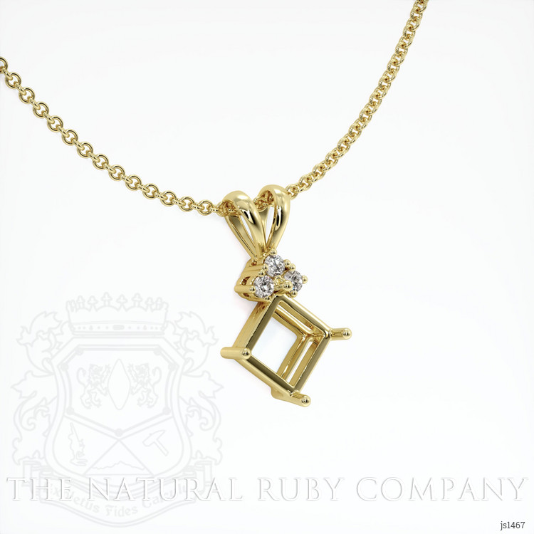 18K Yellow Gold Accent Stones Pendant Setting