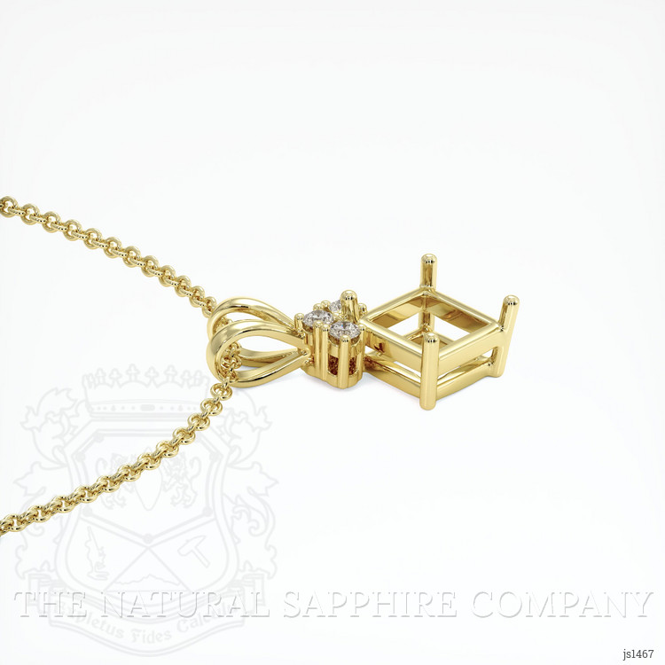 18K Yellow Gold Accent Stones Pendant Setting