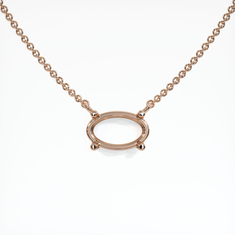 14K Rose Gold Solitaire Necklace Setting