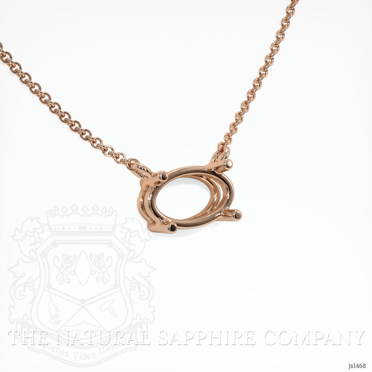 14K Rose Gold Solitaire Necklace Setting