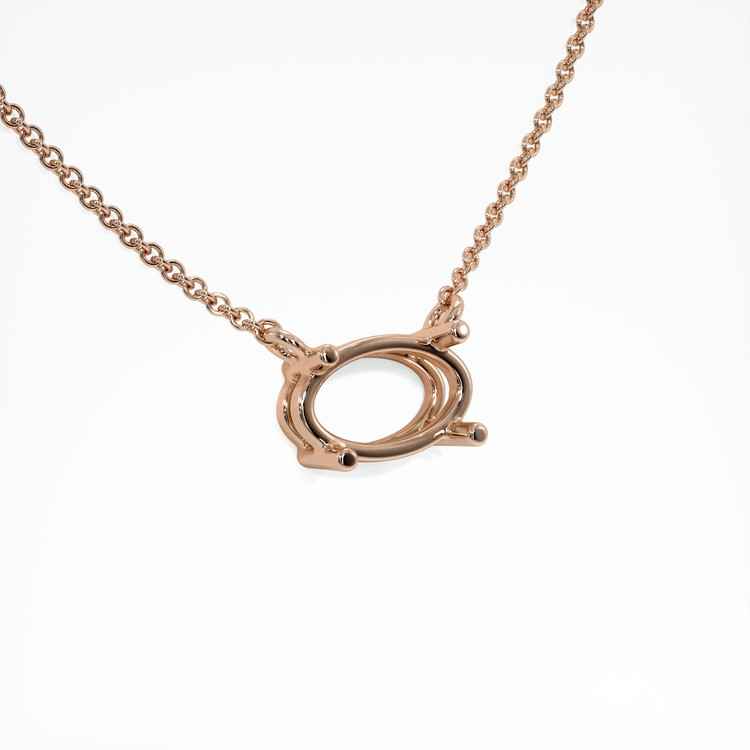 14K Rose Gold Solitaire Necklace Setting