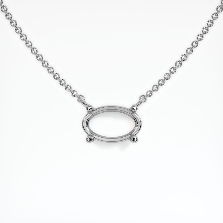 14K White Gold Solitaire Necklace Setting