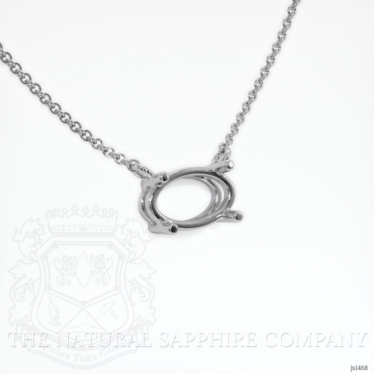 14K White Gold Solitaire Necklace Setting