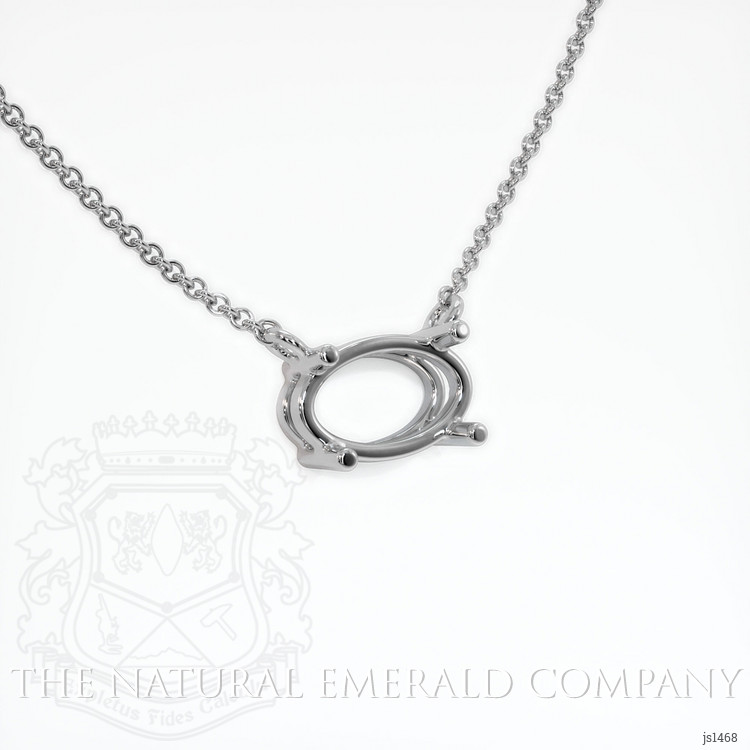 18K White Gold Solitaire Necklace Setting