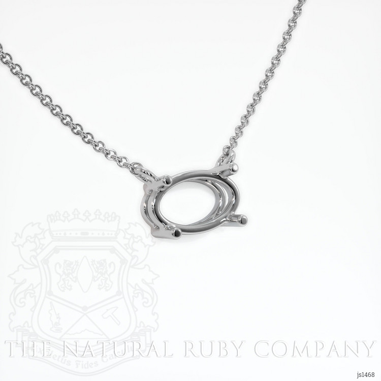 18K White Gold Solitaire Necklace Setting