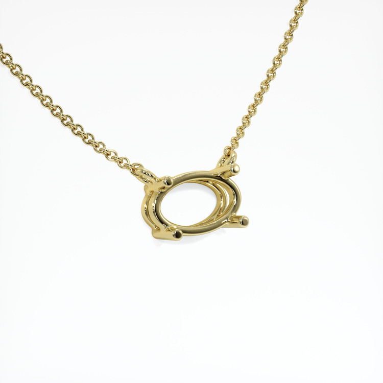 14K Yellow Gold Solitaire Necklace Setting