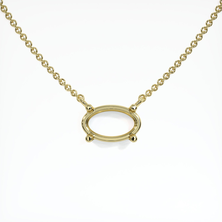 18K Yellow Gold Solitaire Necklace Setting